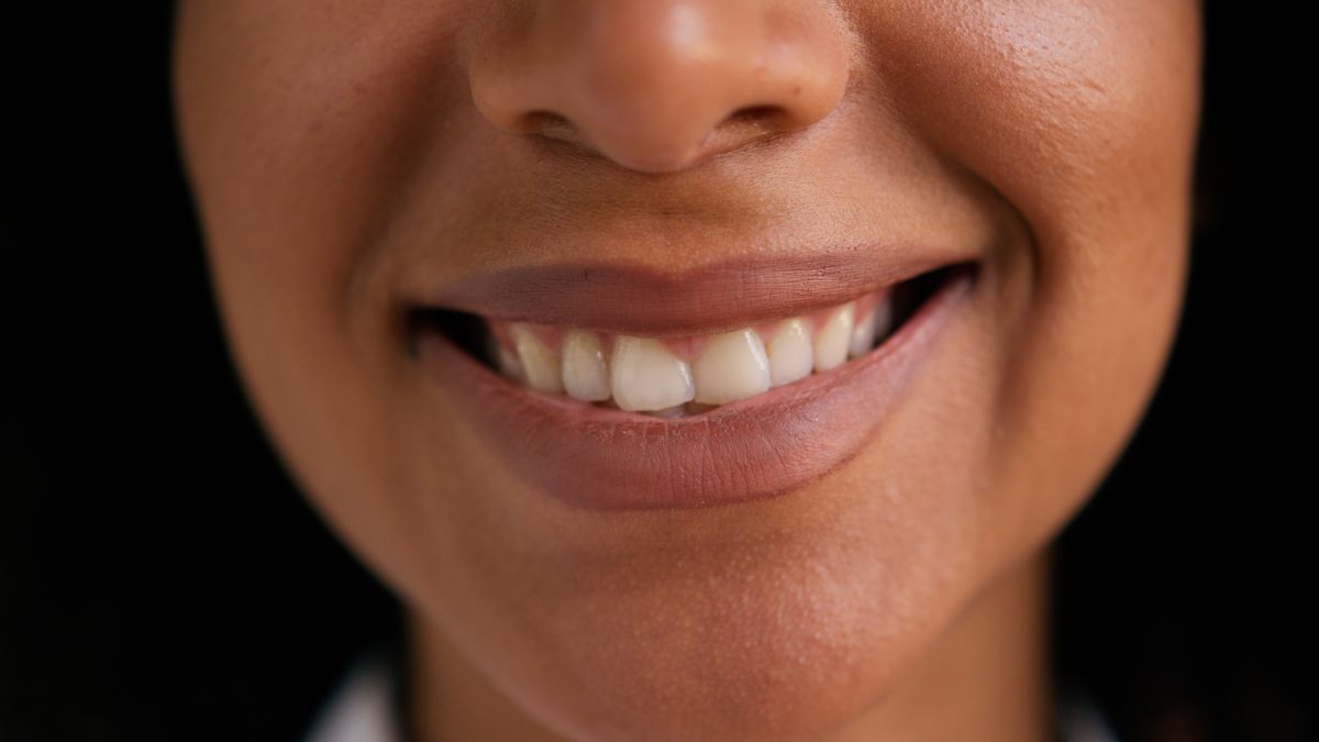 close up on a woman smiling